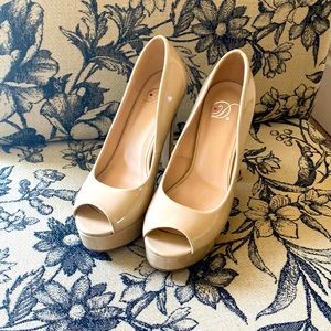 Nude/beige platform heels